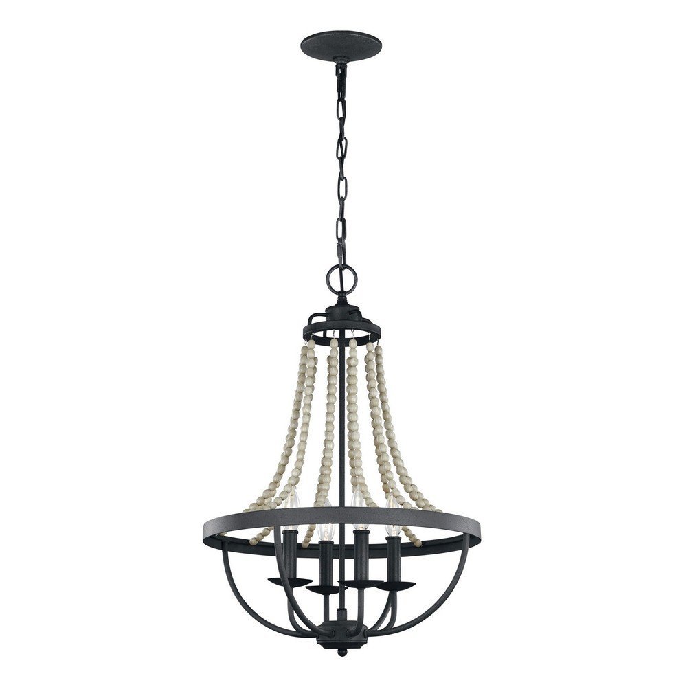 Feiss Lighting-Nori-Chandelier 4 Light Steel in Traditional Style-17.13 Inch Wide by 29 Inch High -Traditional Insta