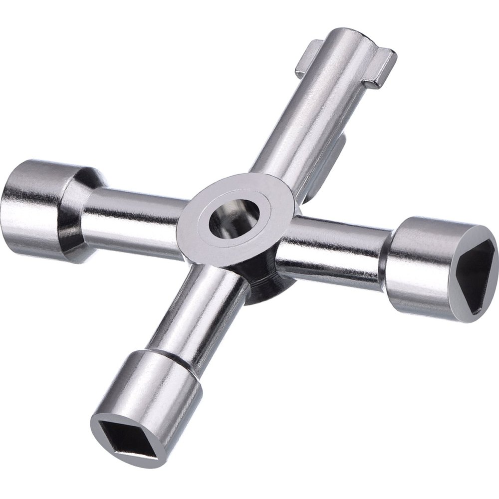 WILLBOND 4 Way Sillcock Water Utility Key for Electric Meter Box, Silver