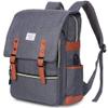 Modoker Eco-Friendly Vintage Laptop Backpack for Women Men,Travel Backpacks with USB Charging Port Fashion Backpack Fits 15.6Inch Notebook, Grey view 1