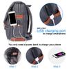 Modoker Eco-Friendly Vintage Laptop Backpack for Women Men,Travel Backpacks with USB Charging Port Fashion Backpack Fits 15.6Inch Notebook, Grey view 3