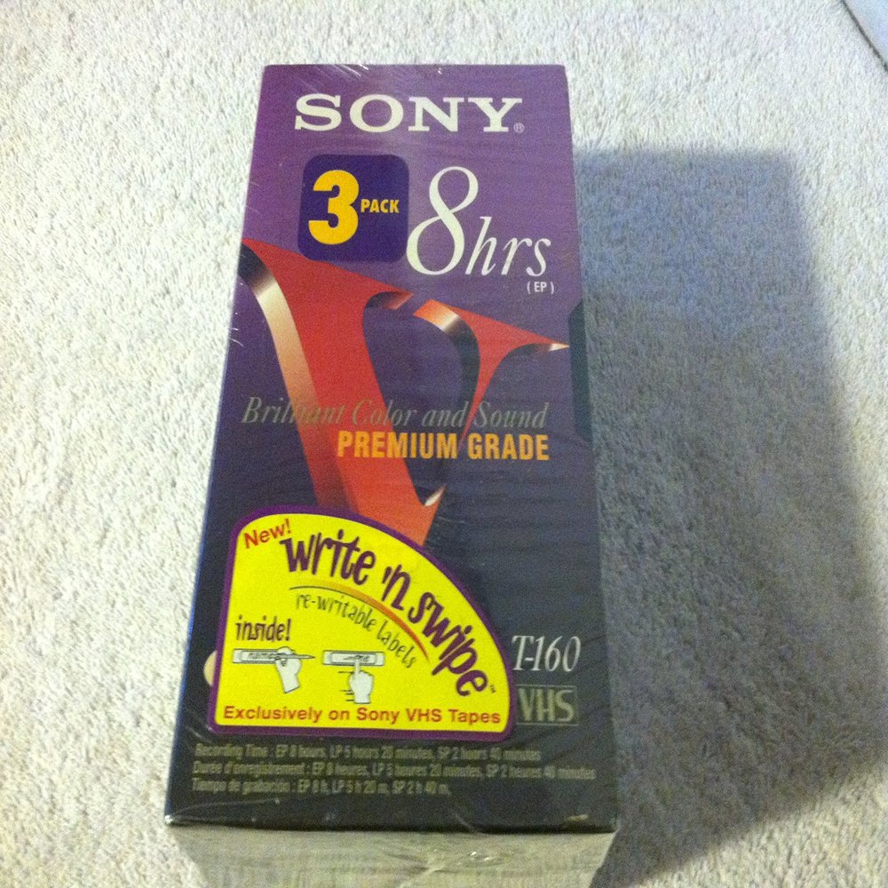 Sony T-160vf Premium Grade Vhs 3-pack. 8 Hours (Ep)