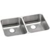 Elkay ELUHAD321645 18 Gauge/31.75" x 16.5" x 4.37" Double Bowl Under Mount Kitchen Sink, Stainless Steel view 1