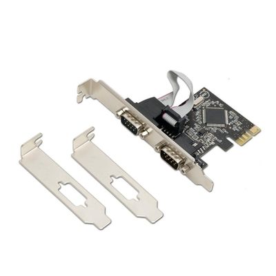 Dual Port Serial Industrial DB9 COM RS232 PCIe X1 Card for Desktop PC with Low Bracket Moschip MCS9922 SD-PEX15022