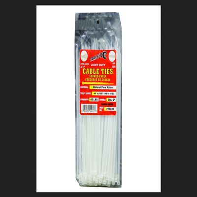 100PC Natural 8" 40LB Tensile Light Duty