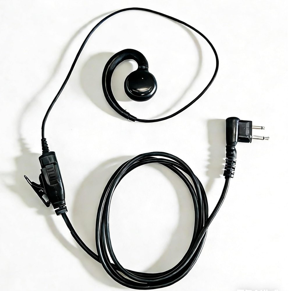 KENMAX CP200 Two-Way Radio Earpiece Headset 1-Wire C-Shape with PTT Button Mic for Motorola CP100D CLS1110 CLS1410 RDM2070D BPR40 DLR1020 VL50