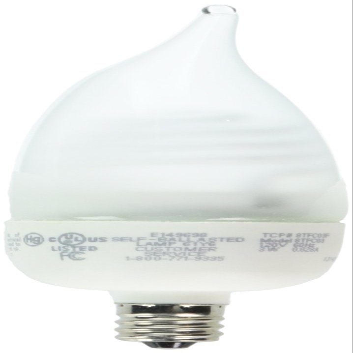 TCP 8TFC03F Cold Cathode Decorative Torpedo - 15 Watt eq. (only 3w used) Soft White (2700K) Candelabra Base Frosted Flame Tip Chandelier Light Bulb (120 Lumens)