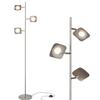Brightech Tree Floor Lamp for Living Rooms & Offices, Dimmable Standing Lamp for Bedroom Reading, LED Spotlight Floor Lamp, Tall Lamp with Adjustable Panels for Minimal Space Use - Satin Nickel view 1