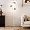Brightech Tree Floor Lamp for Living Rooms & Offices, Dimmable Standing Lamp for Bedroom Reading, LED Spotlight Floor Lamp, Tall Lamp with Adjustable Panels for Minimal Space Use - Satin Nickel view 2