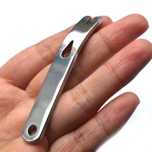 Bluelans Pocket Size Stainless Steel Crowbar Pry Bar Widgy Bar EDC Tool for Bushcraft & Survival