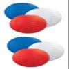 Beistle , 6 Piece Paper Lanterns, 9.5'' (Red/White/Blue) view 1