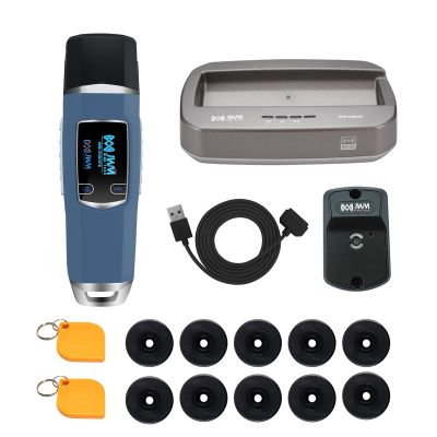 JWM Long Range Guard Tour Patrol System with Downloader, RFID Flashlight Security Guard Equipment with OLED Screen, Free Cloud Software, 2.4G Card for Long Distance Reading