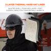 Winter Hard Hat Liner, Insulated, Sherpa Fleece Lined, Shoulder Length, Ergodyne N-Ferno 6952,Black view 2