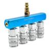 Interstate Pneumatics FPM44S-KG4 Aluminum Rectangular Manifold with Four 1/4 inch Steel Universal Couplers and One 1/4 inch Steel Industrial Plug Kit view 2