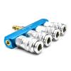 Interstate Pneumatics FPM44S-KG4 Aluminum Rectangular Manifold with Four 1/4 inch Steel Universal Couplers and One 1/4 inch Steel Industrial Plug Kit view 3