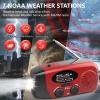 iRonsnow Weather Emergency Solar Hand Crank Radio, 5000mAh NOAA AM/FM view 2