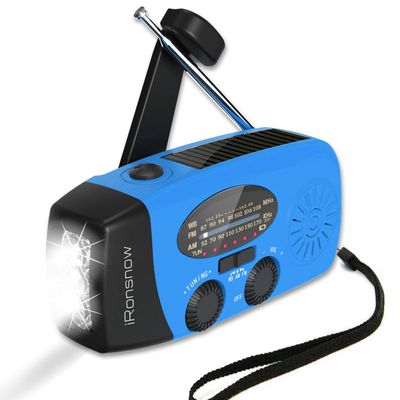 Weather Emergency Solar Hand Crank Radio, 2000mAh NOAA AM/FM