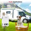 Tankless Water Heater, Camplux 1.58GPM Outdoor Propane Gas Water Heater with Portable Handle, White, 6L view 3