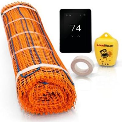 SunTouch Mat TapeMat Electric Floor Heating Kit, 20 Sq. Ft., 2' x 10', (120V) with Command Touch Programmable Thermostat, Plain