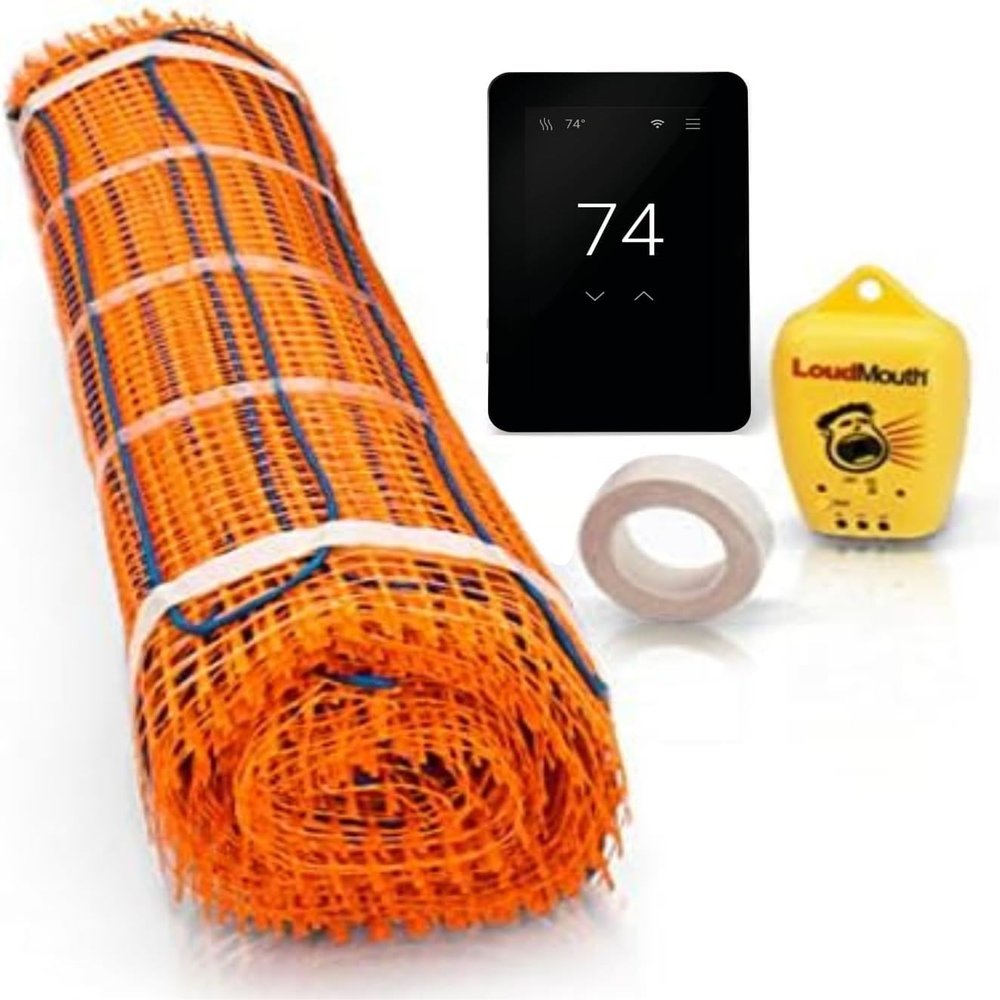 SunTouch Mat TapeMat Electric Floor Heating Kit, 20 Sq. Ft., 2' x 10', (120V) with Command Touch Programmable Thermostat, Plain