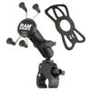 RAM MOUNTS X-Grip Small Phone Mount with RAM Tough-Claw Small Clamp Base RAM-B-400-HOL-UN7BU with Medium Arm for Motorcycle, ATV/UTV, Bike view 2