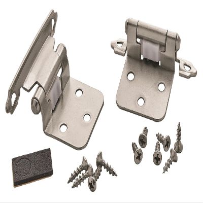 Amerock | Cabinet Hinge | Variable Overlay inge | Satin Nickel | 10 Pack | Self-Closing inge | Face Mount inge | Cabinet Door inge