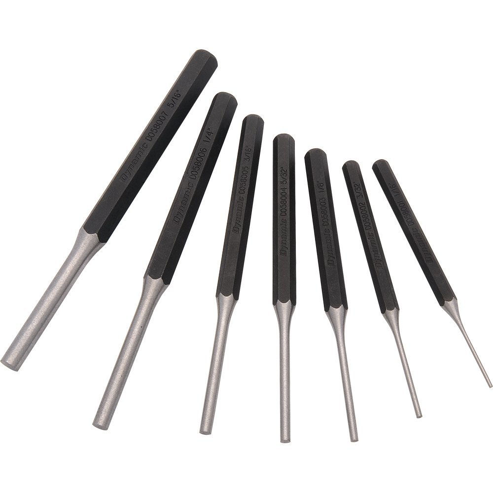 Dynamic Tools D058200 Pin Punch Set (7 Piece), 1/16" to 5/16"