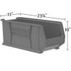 Akro-Mils 30287 Super-Size AkroBins Plastic Storage Bins, Space-Saving Stackable Bins for Garage, Classroom, Warehouse Organization, 24-Inch L x 11-Inch W x 10-Inch H, Blue, 4-Pack view 2