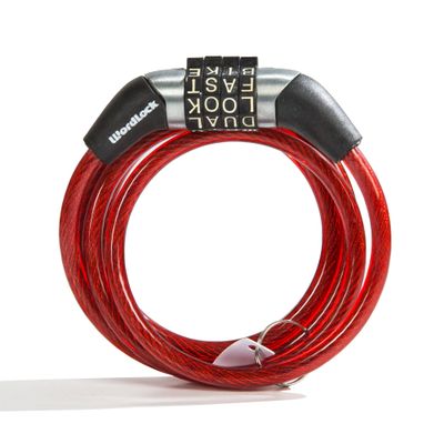 Wordlock CL-455-RD Non-Resettable Combination Cable Lock, 4-Feet, Red