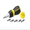 STANLEY Multi Screwdriver, Stubby Ratcheting, Including 6 Interchangeable Bits (66-358) view 1