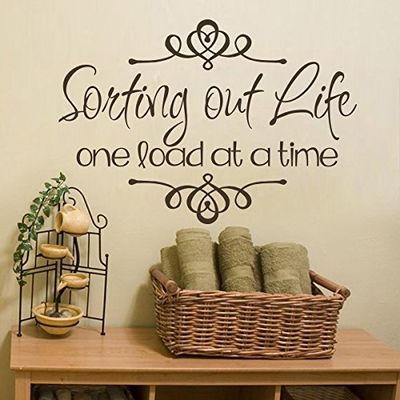 Sorting Out Life One Load at A Time Wall Decal-Vinyl Laundry Art