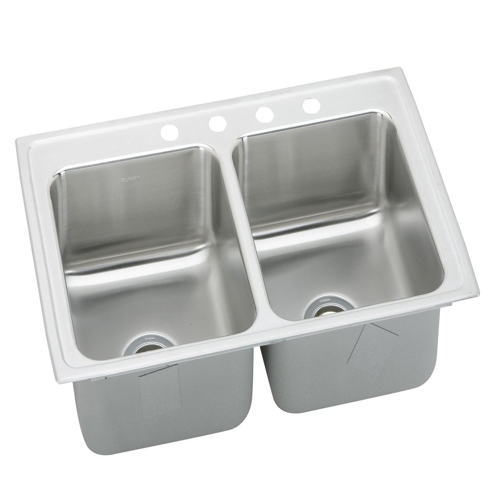 Elkay LRAD2918501 1-Hole Gourmet Lustertone 29-Inch x 18-Inch Self Rimming Double Basin Stainless Steel Kitchen Sink