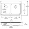 Elkay LRAD3322503 18 Gauge/33" x 22" x 5" Double Bowl Top Mount Kitchen Sink with 3 Hole, Stainless Steel view 4
