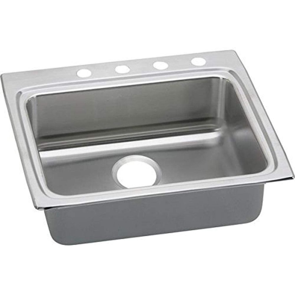 Elkay LRAD2522403 3-Hole Gourmet Lustertone 25-Inch x 22-Inch Self Rimming Single Basin Stainless Steel Kitchen Sink