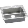 Elkay LRAD2522403 3-Hole Gourmet Lustertone 25-Inch x 22-Inch Self Rimming Single Basin Stainless Steel Kitchen Sink view 1