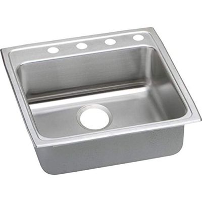 Elkao|#Elkay LRAD2222503 18 Gauge Stainless Steel 22 Inch x 5 Inch single Bowl Top Mount Kitchen Sink 3 Hole,