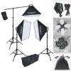 LINCO Lincostore Continuous Photography Video Studio 3 Softbox Boom Stand Digital Video Hair Lighting AM170 W/ 12 Light Bulb view 1