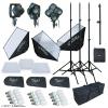 LINCO Lincostore Continuous Photography Video Studio 3 Softbox Boom Stand Digital Video Hair Lighting AM170 W/ 12 Light Bulb view 2