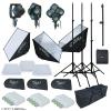 LINCO Lincostore LED Continuous Photography Video Studio 3 Softbox Boom Stand Digital Video Hair Lighting AM171 w/ 12pcs LED Light Bulb view 2