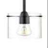 Linea di Liara Black Pendant Lights Kitchen Island - Medium Clear Glass Pendant Light Fixture view 1