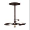 B&P Lamp Mid-Century Modern Fabric Shade Fixture (Brushed Nickel) view 1