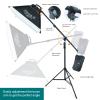 LINCO Lincostore Photo Studio Lighting Kit with 3 Color Muslin Backdrop Stand Photography Flora X Fluorescent 4-Socket Light Bank and Auto Pop-Up Softbox - Only Takes 3 Seconds to Set-up AM173 view 2