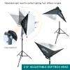 LINCO Lincostore Photo Studio Lighting Kit with 3 Color Muslin Backdrop Stand Photography Flora X Fluorescent 4-Socket Light Bank and Auto Pop-Up Softbox - Only Takes 3 Seconds to Set-up AM173 view 4