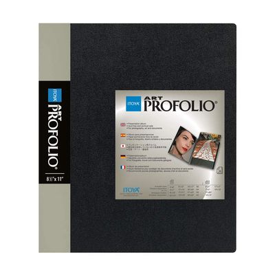 Itoya Original Art ProFolio 8.5x11 Black Art Portfolio Binder with Plastic Sleeves with 12 Pages - Portfolio Folder for Artwork with Clear Sheet Protectors - Presentation Book for Art Display