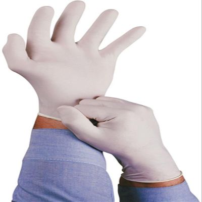 Ansell TouchNTuff 69-210 Disposable Latex Gloves w/Inner Coating for Life Science, Chemical Industries - Large, Natural (Box of 100)