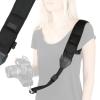 USA Gear Camera Sling Shoulder Strap with Adjustable Neoprene, Safety Tether, Accessory Pocket, Quick Release Buckle - Compatible with Canon, Nikon, Sony and More DSLR and Mirrorless Cameras (Black) view 1