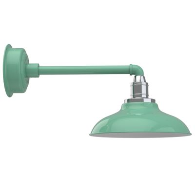 Cocoweb 12" Peony Gooseneck Barn Light with Metropolitan Arm in Jade