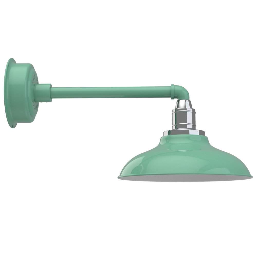 Cocoweb 12" Peony Gooseneck Barn Light with Metropolitan Arm in Jade
