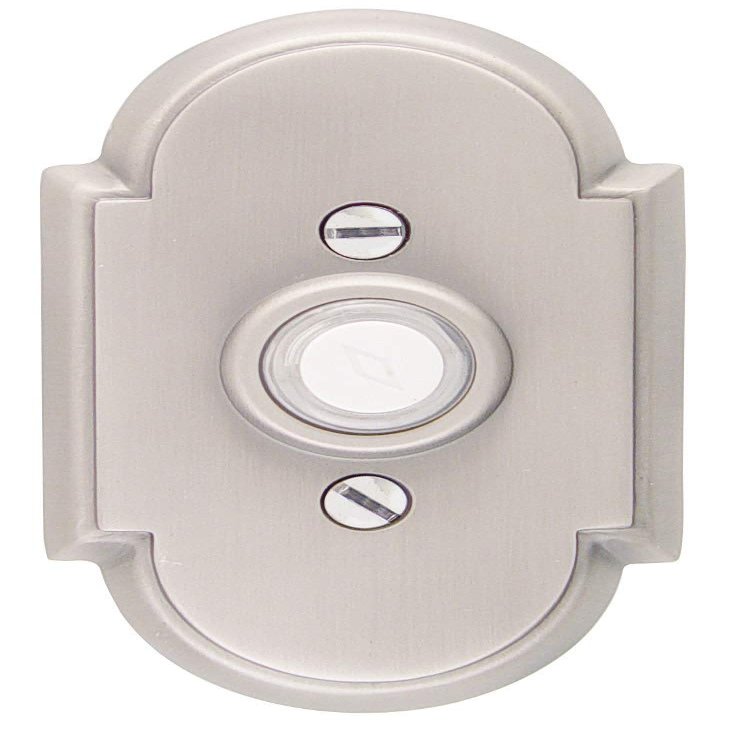 Emtek 2408 4-3/8" Height #8 Style Classic Brass Lighted Doorbell Rosette, Satin Nickel