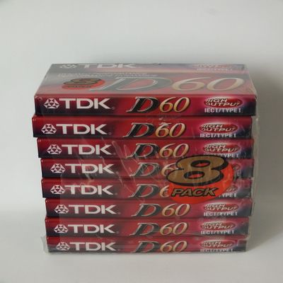 TDK Dynamic Performance D60 High Output IEC I/Type I - 8 Pack Audio Cassette Tapes