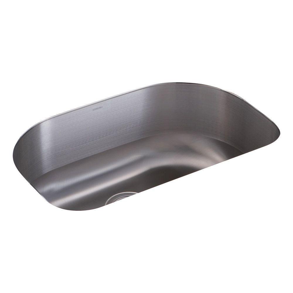 Sterling 11722-NA Cinch 26-7/16-inch by 16-13/16-inch Under-mount Single D-Bowl Kitchen Sink, Stainless Steel